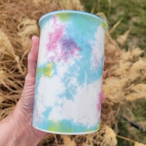 Tie Dye Utensil Crock ~ Paintbrush Holder ~ Multi-Use ~ GUC